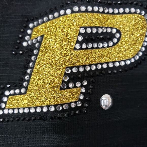 Tail Purdue University sparkly jeweled logo burnout overlay sleeveless top sz XL - Picture 7 of 8